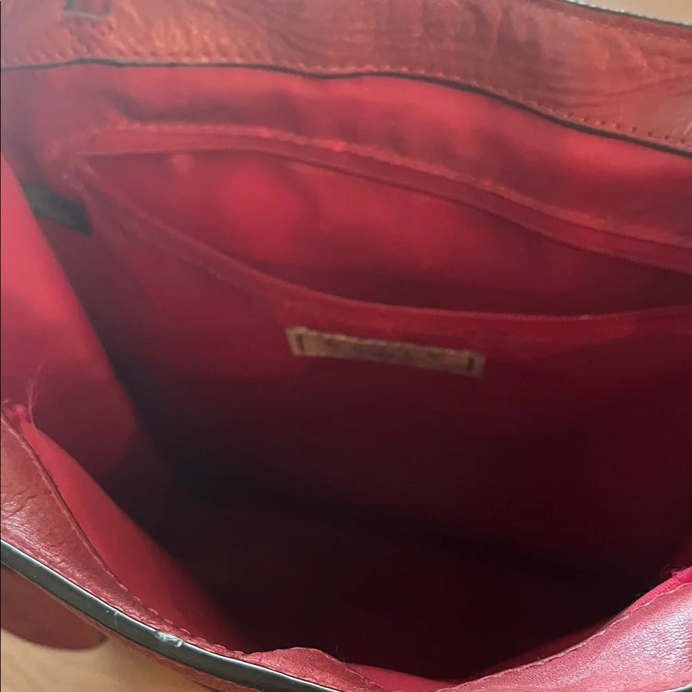 Pelle Studio Red Tote with Branded Patch - Picture 6 of 7